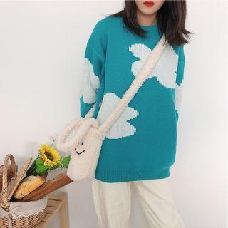 Mini Cartoon Embroidered Fleece Crossbody Bag