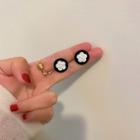 Two-tone Flower Stud Earring 1 Pair - Earrings - Silver Pin - Flower - Black & White - One Size