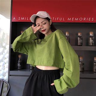 Long-sleeve Character Cropped T-shirt
