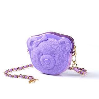 Bow Bear 3d Handbag Purple - One Size