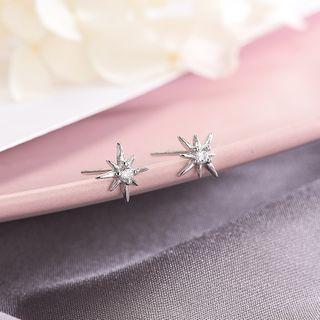 Rhinestone Star Earring Es701 - 1 Pair - One Size
