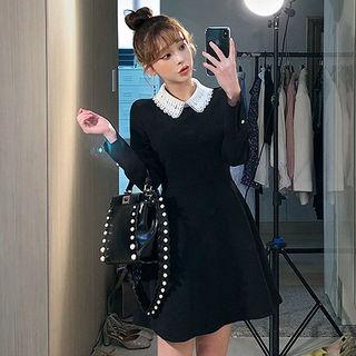 Lace-collar Flared A-line Dress