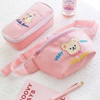 Cartoon Bear Embroidered Sling Bag
