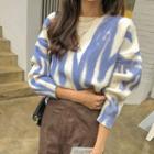Drop-shoulder Painted Sweater