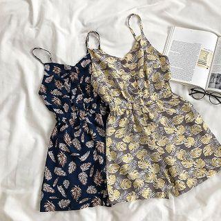 Floral V-neck Jumper Shorts