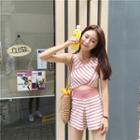 Set: Stripe Sleeveless Knit Top + Shorts