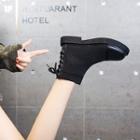 Lace-up Knitted Short Boots