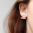 Faux Pearl Dangle Earring 1 Pair - Stud Earring - Gold - One Size