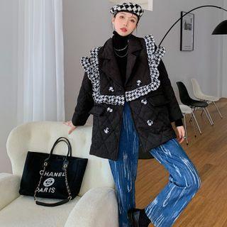 Ruffled Double-breasted Quilted Jacket