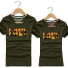 Couple Matching Lettering Short-sleeve T-shirt