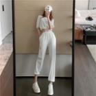 Set: Short-sleeve Dancing Top + Pants
