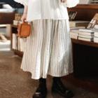 Pinstripe Oversized Skirt Black & White - One Size