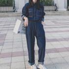 Set: Denim Shirt + Straight Leg Jeans