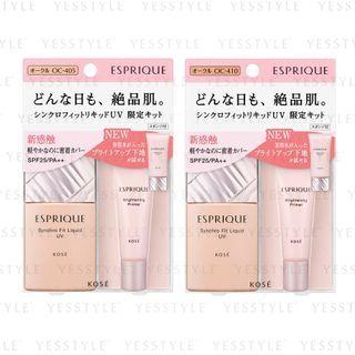 Kose - Esprique Synchrofit Liquid Uv Foundation Set 2 Pcs- 2 Types