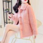 Plain Fleece Toggle Jacket / Long-sleeve Knit Top