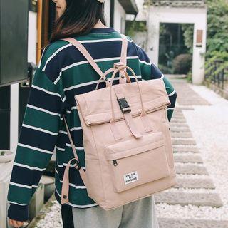 Letter Tag Canvas Backpack