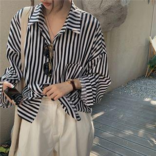 Long-sleeve Pinstripe Shirt Stripe - One Size