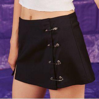 Safety Pin Accent Mini Skirt
