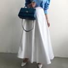 Band-waist Maxi A-line Skirt