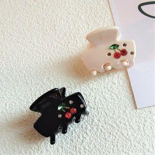 Cherry Rhinestone Acrylic Hair Clamp