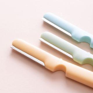 Set Of 3: Eyebrow Razor 3 Pcs - Orange & Green & Blue - One Size