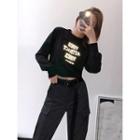 Loose-fit Reflective Crop T-shirt
