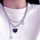 Heart Pendant Layered Stainless Steel Necklace (various Designs)
