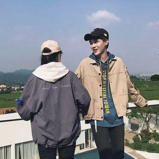 Couple Long-sleeved Loose-fit Hooded Coat