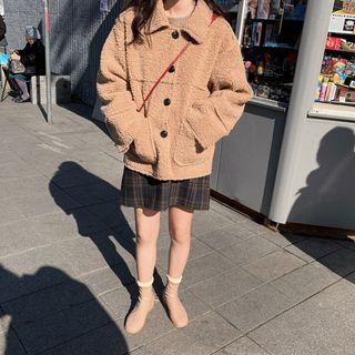 Single Breast Shearling Jacket