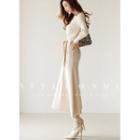 Turtle-neck Buttoned Long Knit Dress With Sash