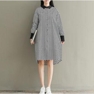 Wave Print Shirtdress