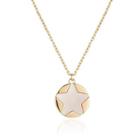 Stainless Steel Star Pendant Necklace S925 Silver - Pentagram - Necklace - Disc - One Size