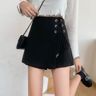 Lace-up Mini A-line Skort