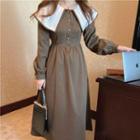 Long Sleeve Two Tone Dress