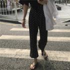 Dotted Crop Wide Leg Pants Black - One Size