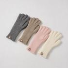 Perforated Rib-knit Gloves