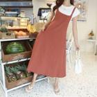 Colored Linen Blend A-line Jumper Dress