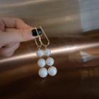 Faux Pearl Drop Earring 1 Pair - 925silver Earring - Silver - One Size