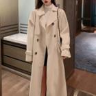 Collared Double-breasted Maxi Coat