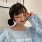 Set Of 7 : Two-tone Hair Pin 7 Pcs - Lemon Yellow & Blue & Orange & Pink & Bright Yellow & Green & Red - One Size