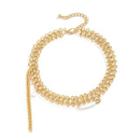 Faux Pearl Pendant Alloy Choker 4850 - Gold - One Size