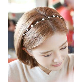 Faux-pearl Rhinestone Slim Hair Band