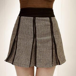 Contrast-trim A-line Mini Skort