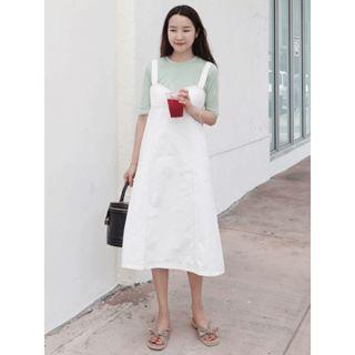 Zip-back Stitched Suspender Dress