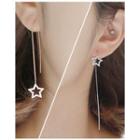 Rhinestone-star Threader Earrings