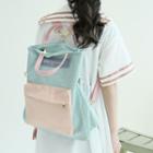 Pastel Color Canvas Backpack Pink - One Size