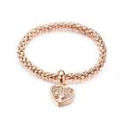 Fashion And Romantic Plated Rose Gold Heart-shaped Tree Of Life 316l Stainless Steel Bracelet With Cubic Zirconia Rose Gold - One Size