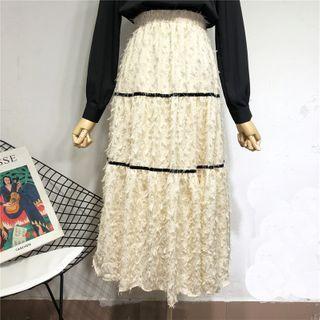 Fringed Meshed A-line Shirt