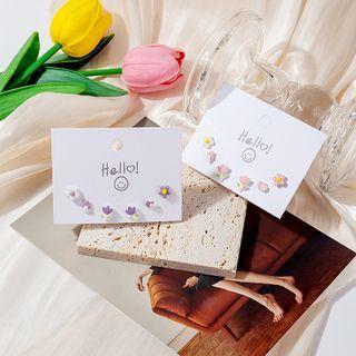 3 Pair Set: Flower Alloy Earring (various Designs)