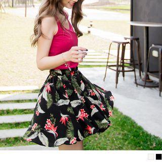 Floral Print A-line Skort